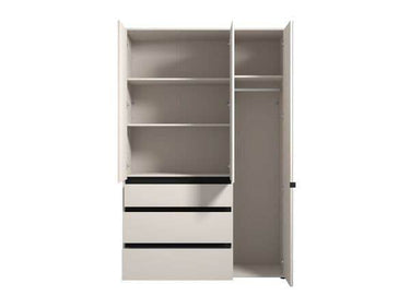 Kyoto Cashmere 3 Door 3 Drawer Mirrored Wardrobe: Elegant, Functional Storage Solution - UK Luxury Furniture